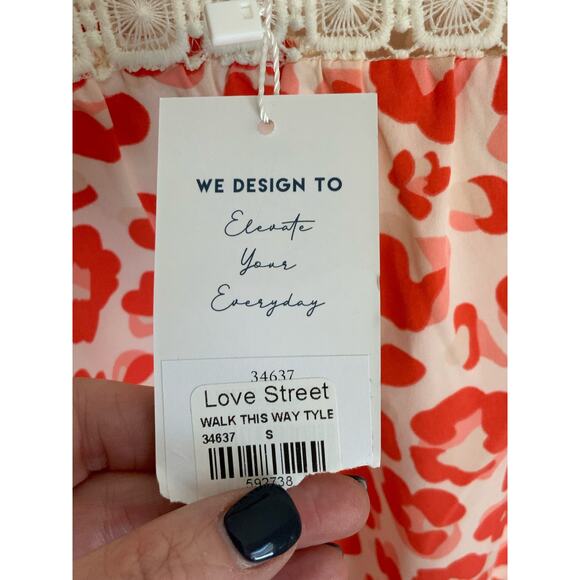 Michelle McDowell Women's Tyler Top Size Small Pink Cheetah‎ Print W/ Lace - Picture 3 of 7